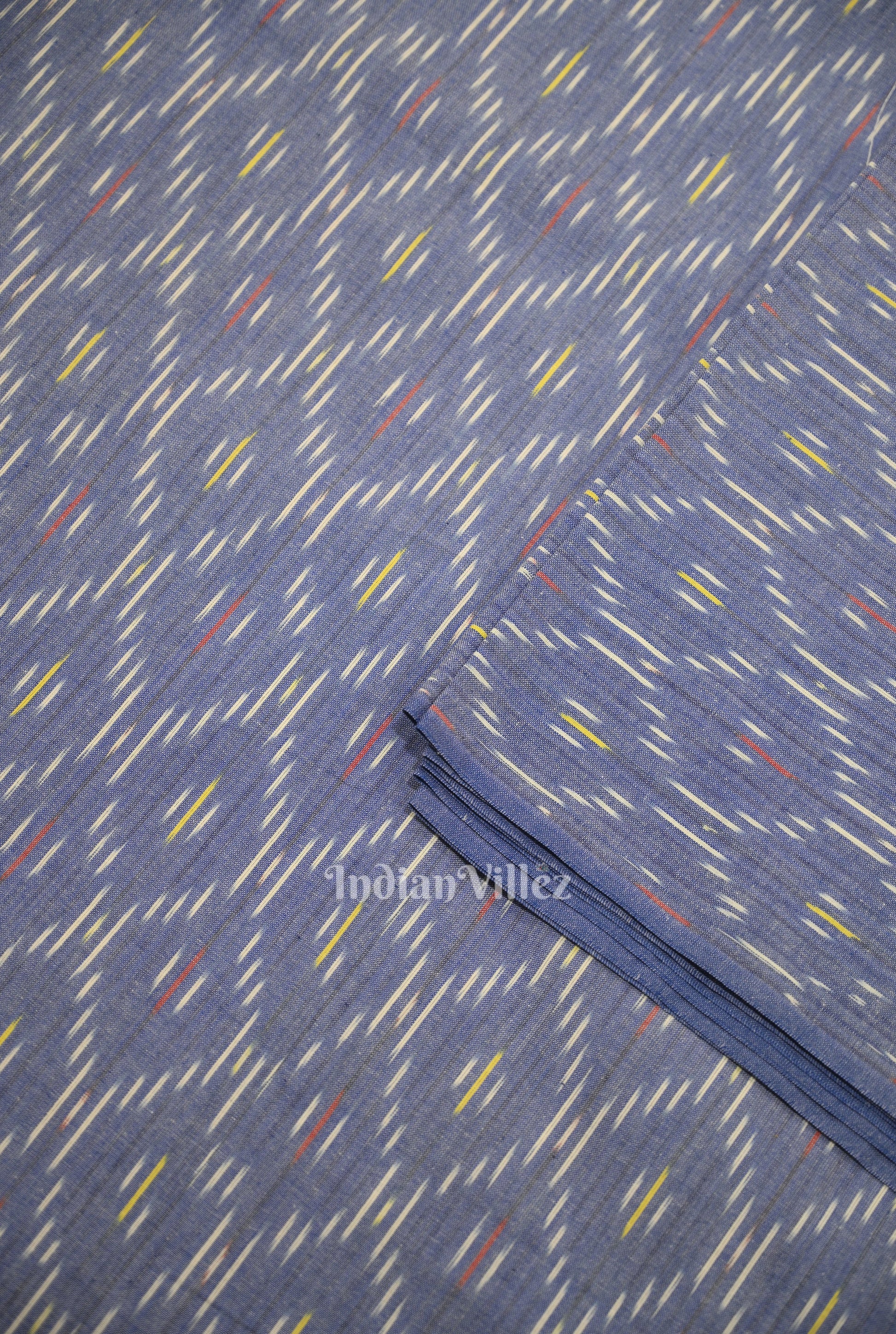 Surf Blue Pochampally Ikat Cotton Fabric