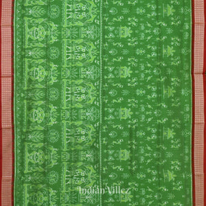 Green Odisha Ikat Tribal Exclusive Sambalpuri Silk Patta Saree
