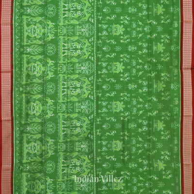 Green Odisha Ikat Tribal Exclusive Sambalpuri Silk Patta Saree