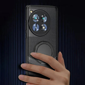 Magnetic Ring Contrast Leather Case - OnePlus