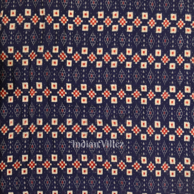 Blue Pasapali Sambalpuri Ikat Cotton Fabric