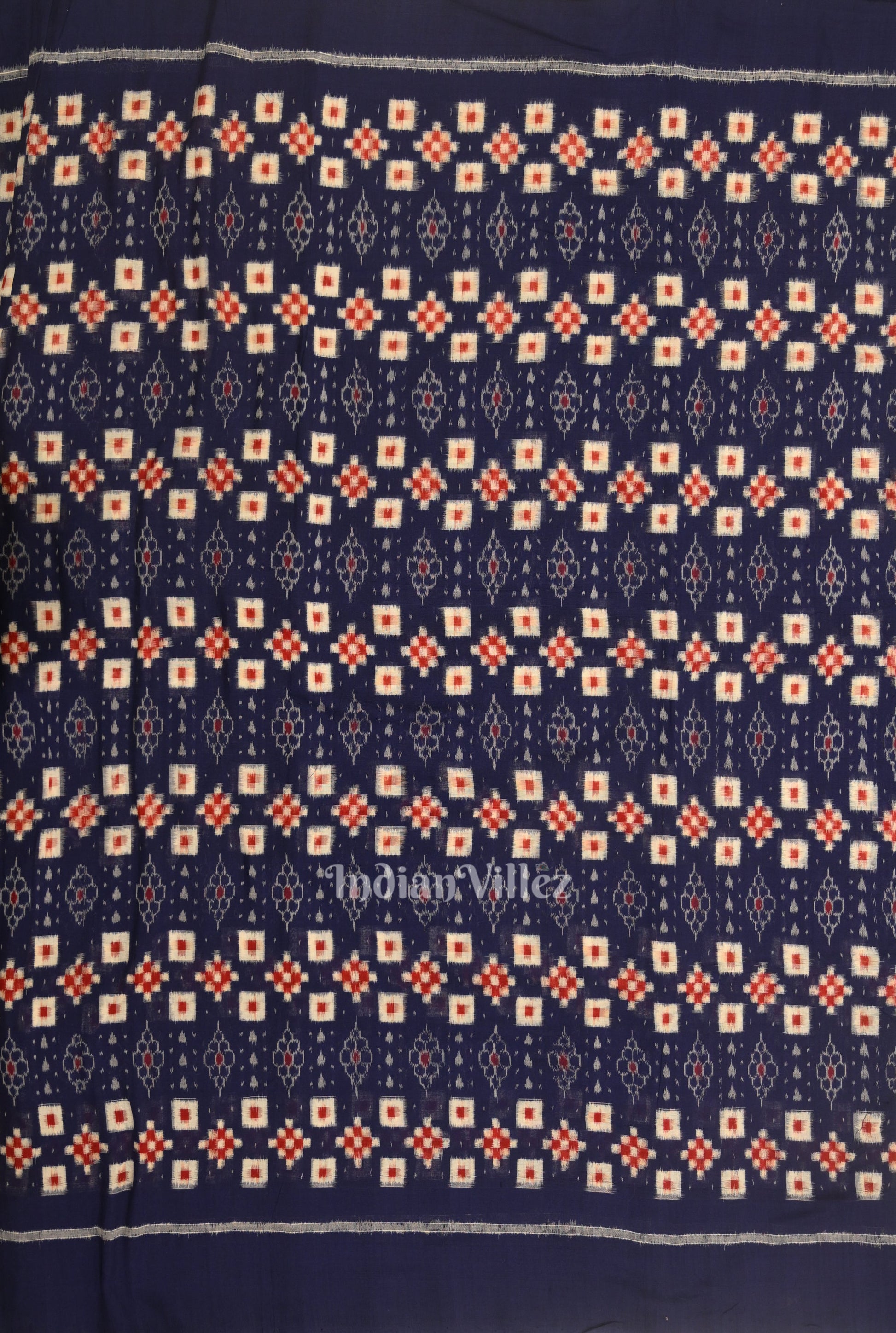 Blue Pasapali Sambalpuri Ikat Cotton Fabric