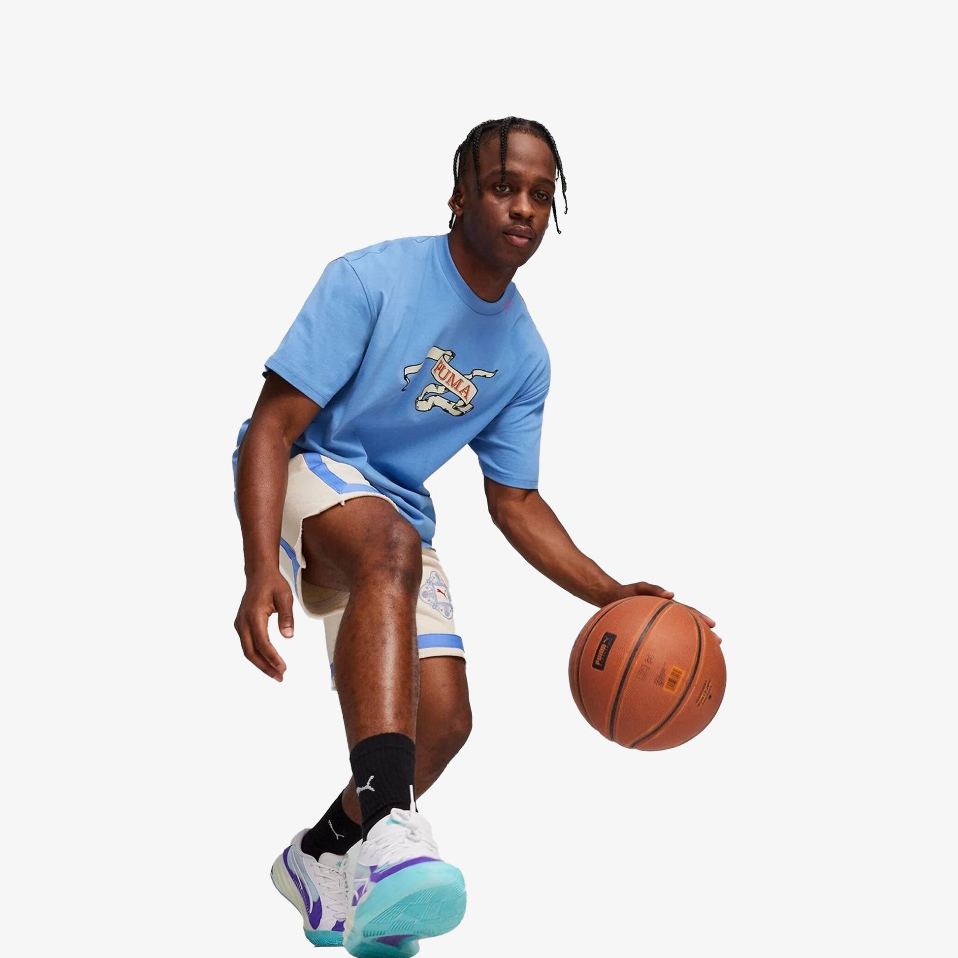 PUMA | SUPERSTITION BASKETBALL TERRY SHORTS { ALPINE SNOW