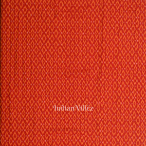 Deep Red Odisha Ikat Cotton Fabric