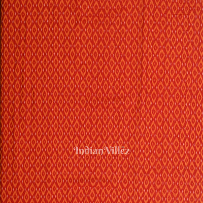Deep Red Odisha Ikat Cotton Fabric
