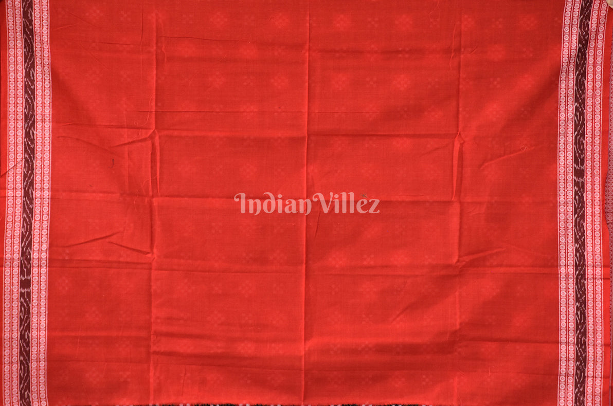 Black Red Pasapali Sambalpuri Cotton Saree