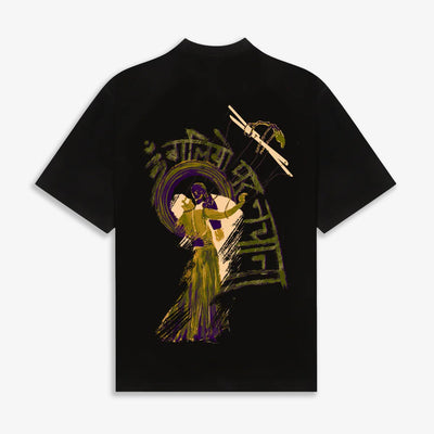 F A R A K | UNGLIYON PAR NACHANA T-SHIRT { BLACK/BLACK