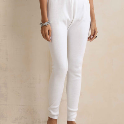 trueBrowns White Woollen Leggings