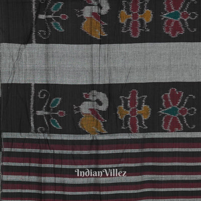 Black Grey Nabarangi Sambalpuri Cotton Saree