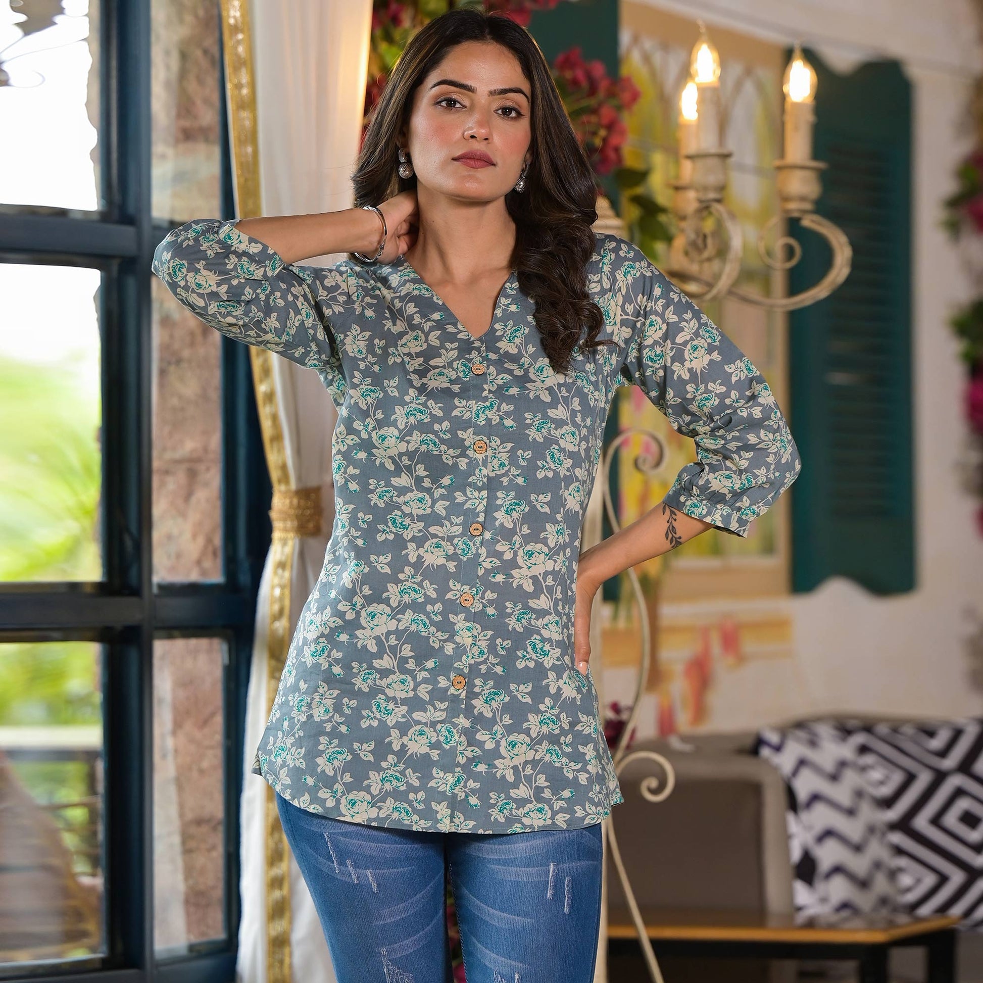 grey-floral-printed-pure-cotton-top