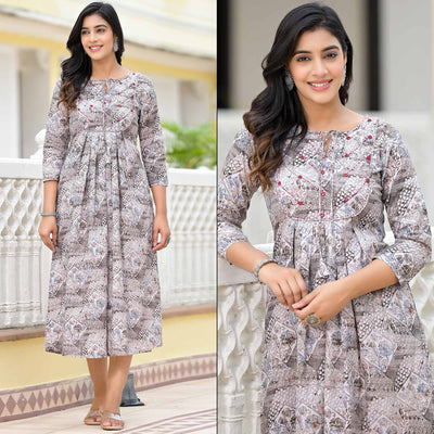 grey-floral-printed-pure-cotton-a-line-dress