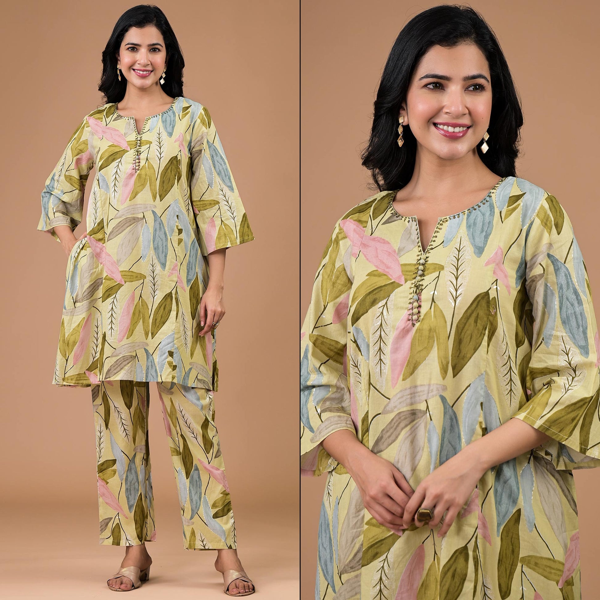 green-printed-pure-cotton-co-ord-set