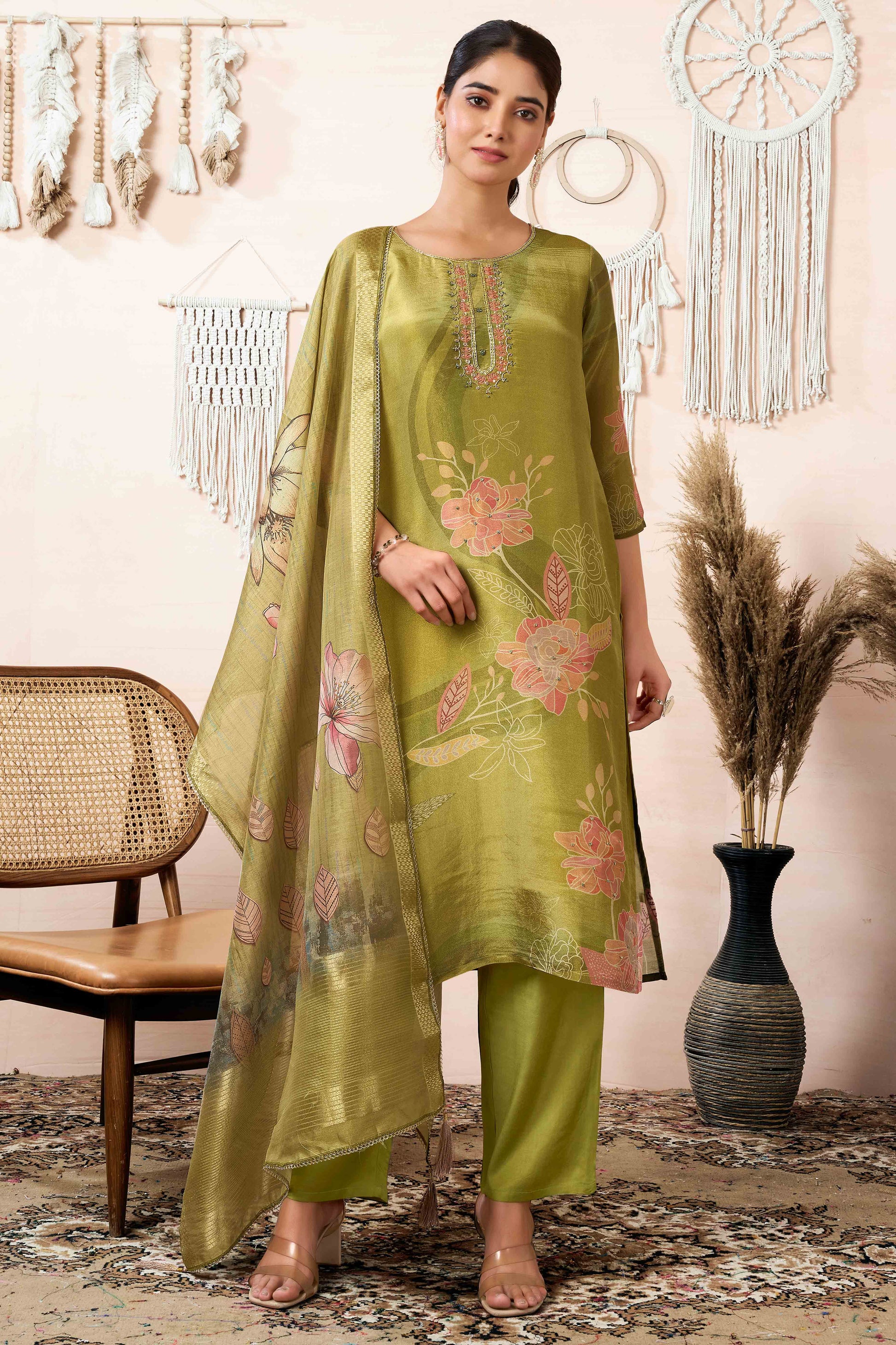 green-floral-printed-with-handwork-shimmer-organza-straight-salwar-suit