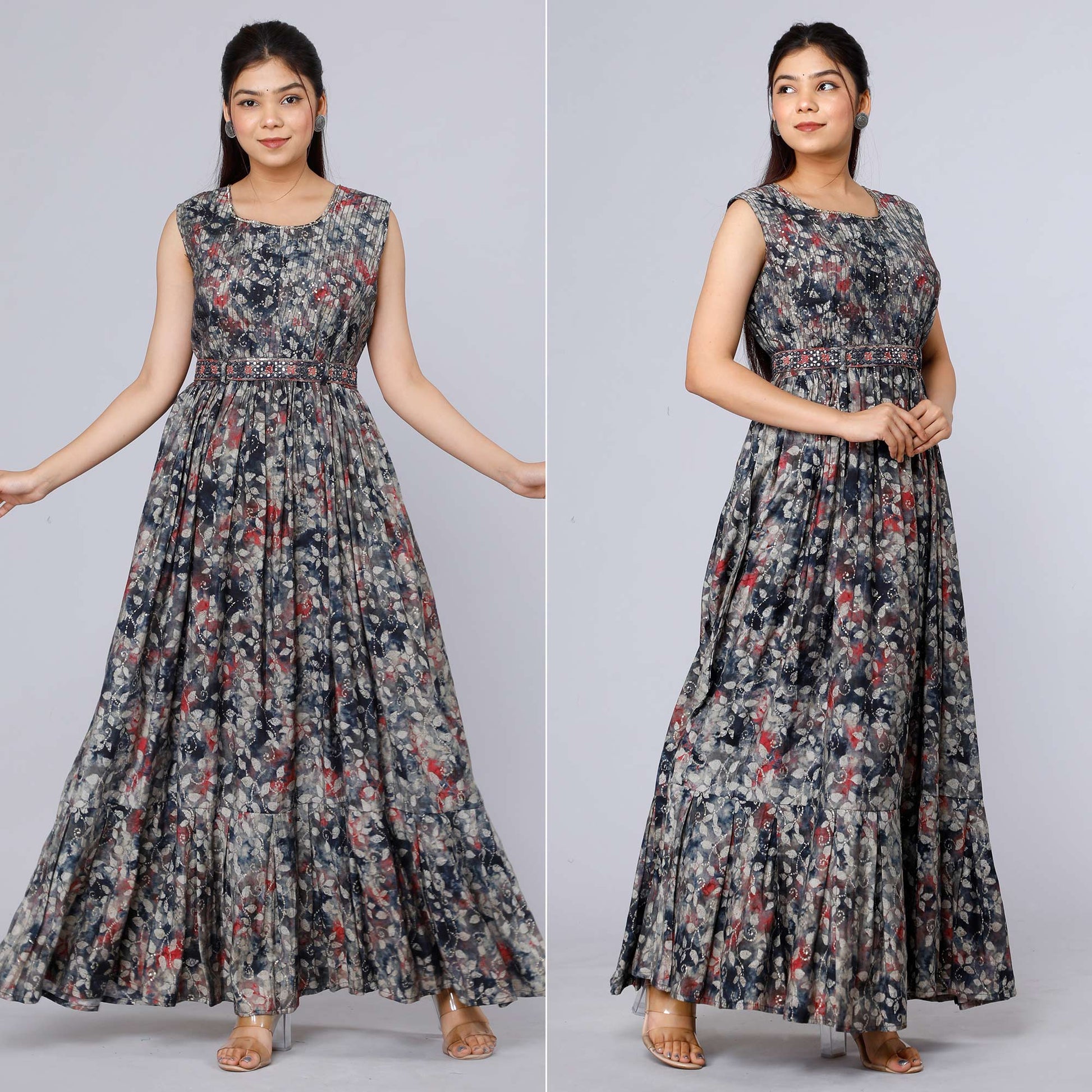 grey-floral-printed-muslin-gown