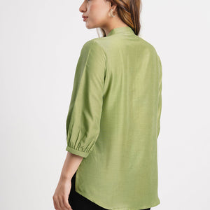 green-solid-poly-chinon-straight-top