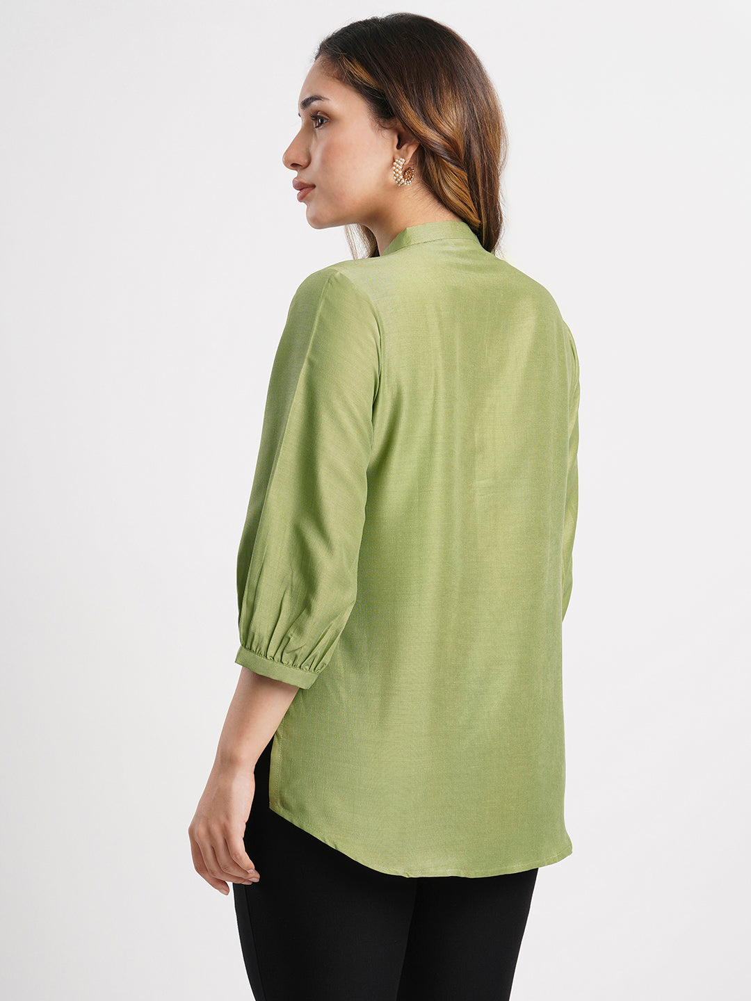 green-solid-poly-chinon-straight-top