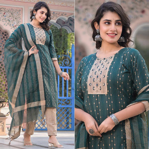 green-woven-pure-cotton-straight-salwar-suit