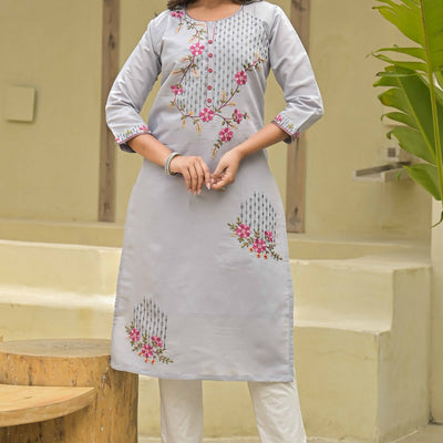 grey-floral-embroidered-chanderi-straight-kurti-with-handwork