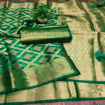 green-woven-with-stonework-organza-jacquard-saree-7