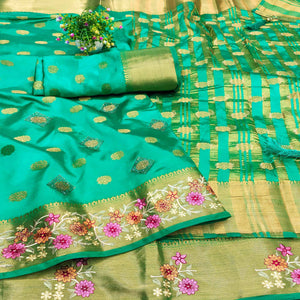 green-zari-woven-jacquard-saree-with-embroidery-border