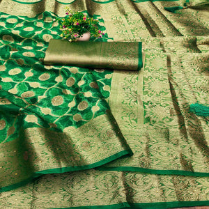 green-stone-work-woven-organza-jacquard-saree-1