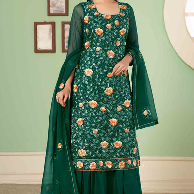 green-floral-sequins-embroidered-georgette-semi-stitched-suit-16