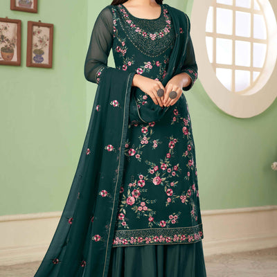 green-floral-sequins-embroidered-georgette-semi-stitched-suit-19