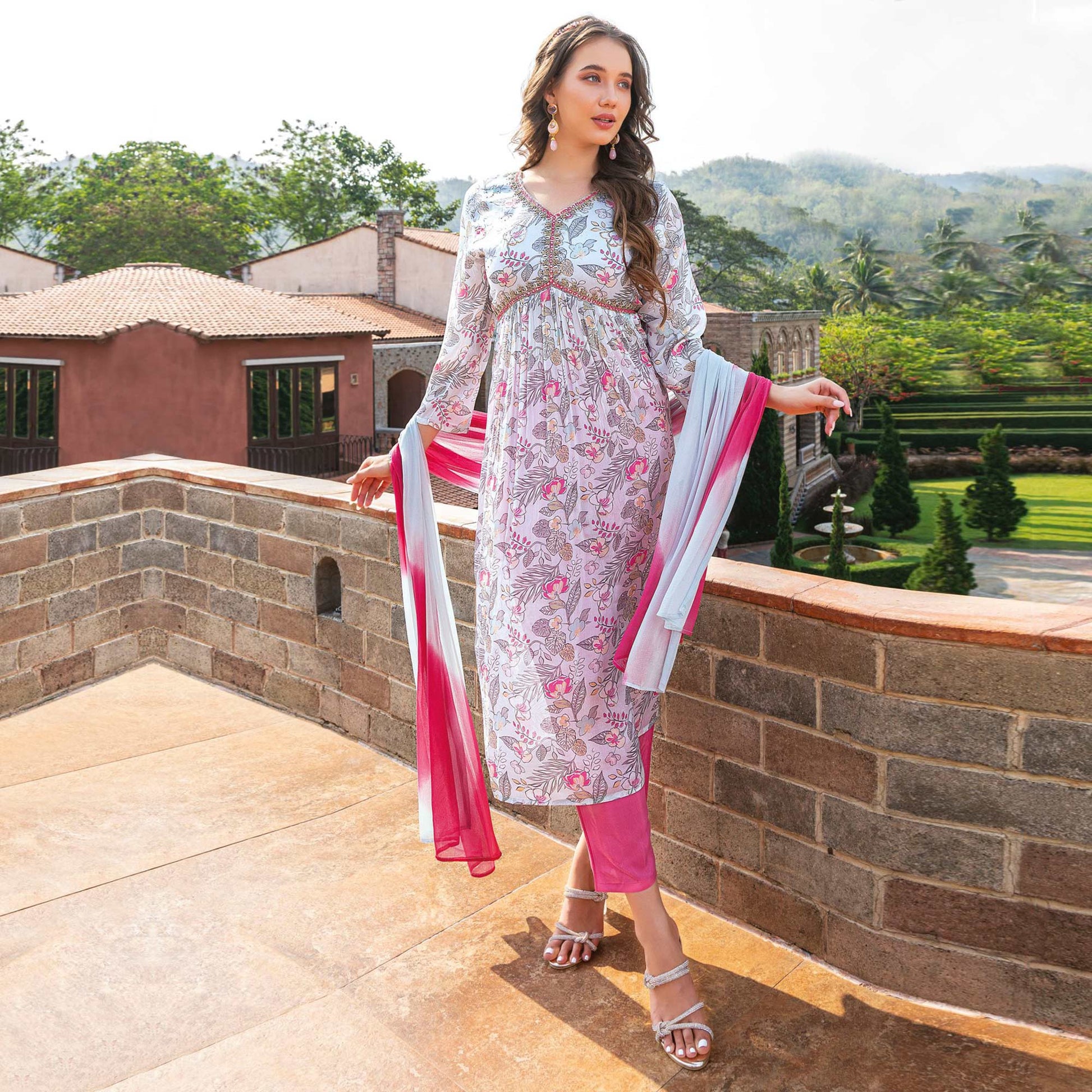 grey-pink-floral-printed-chiffon-alia-cut-suit