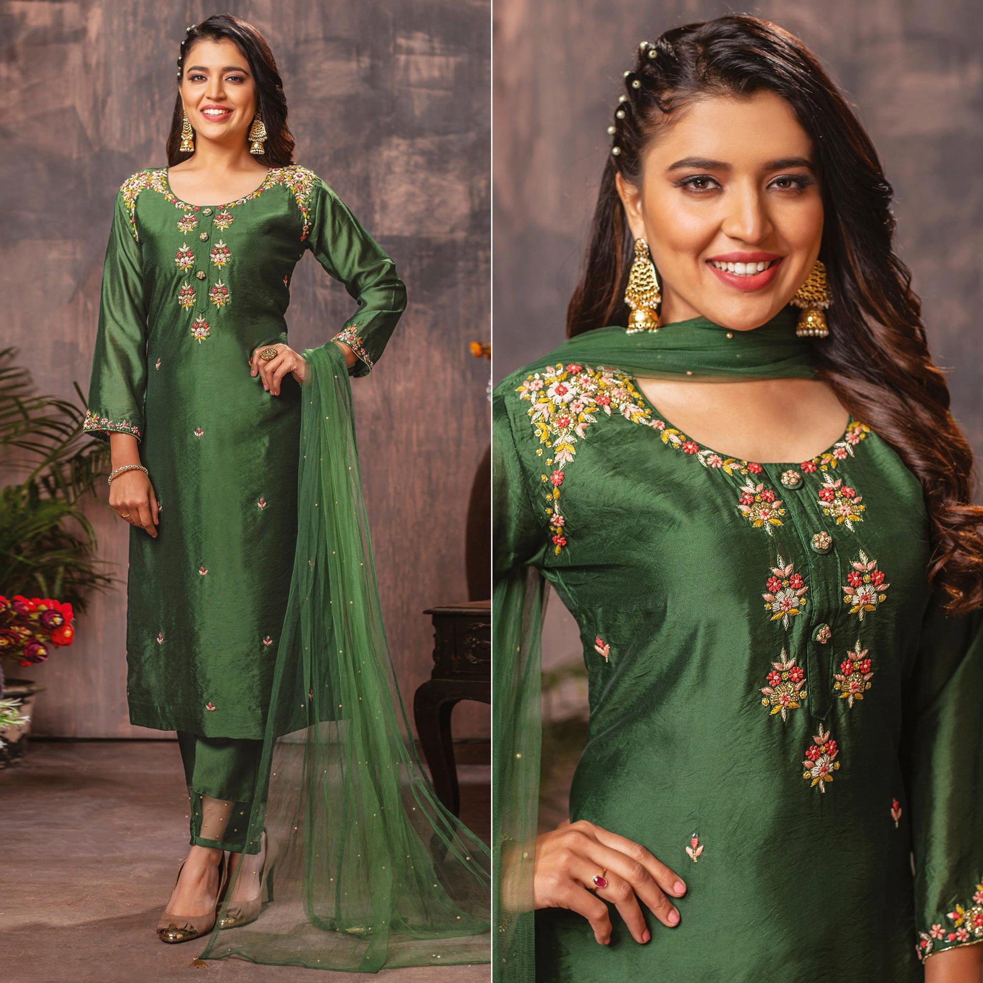 green-floral-embroidered-chanderi-suit