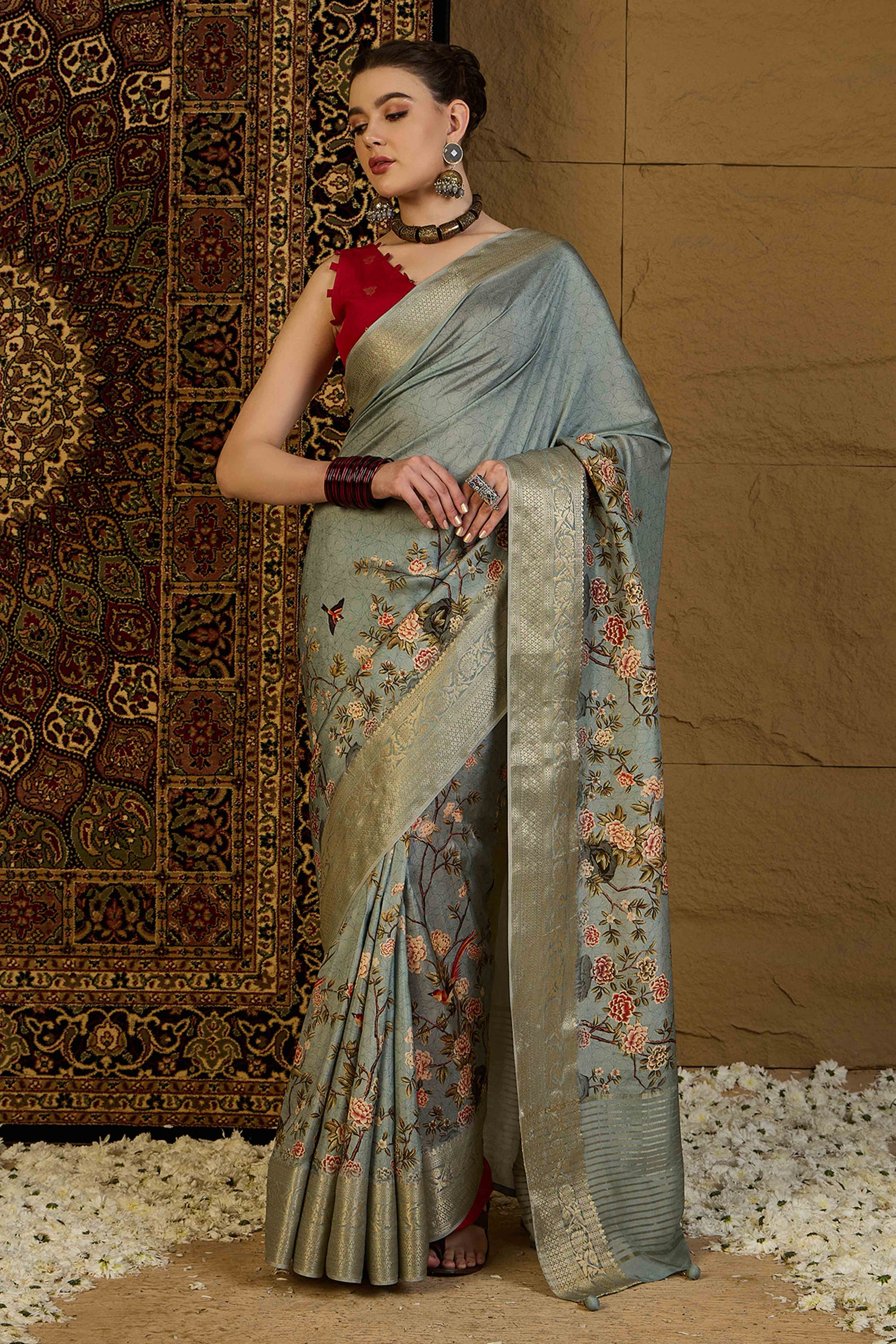 grey-floral-printed-viscose-saree