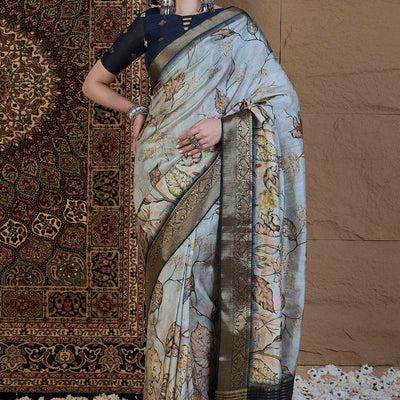 grey-floral-printed-viscose-saree-1