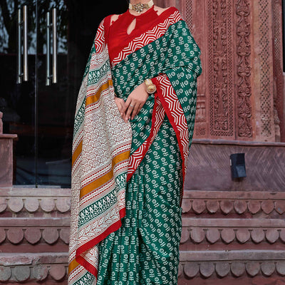 green-red-printed-bhagalpuri-silk-saree