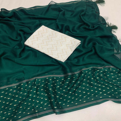 green-woven-georgette-saree-with-tassels-2