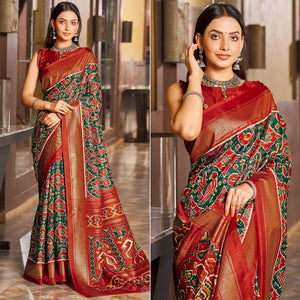 green-red-patola-printed-viscose-saree-with-zari-border