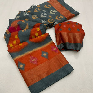 grey-ikkat-foil-printed-dola-silk-saree