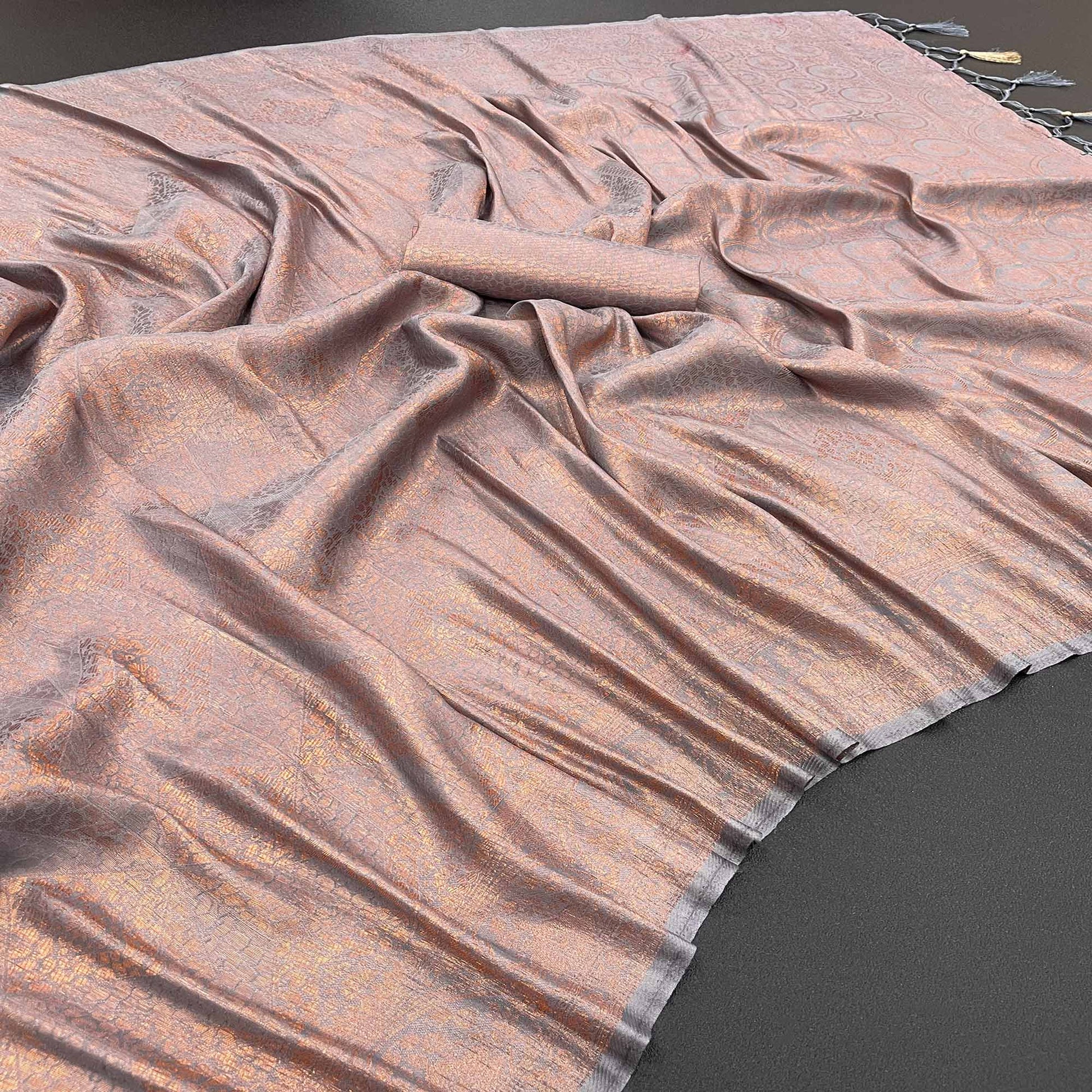 grey-floral-woven-mysore-silk-saree-with-tassels