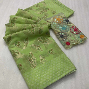 green-floral-foil-printed-georgette-saree-12