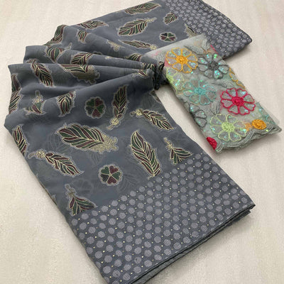 grey-floral-foil-printed-georgette-saree-6