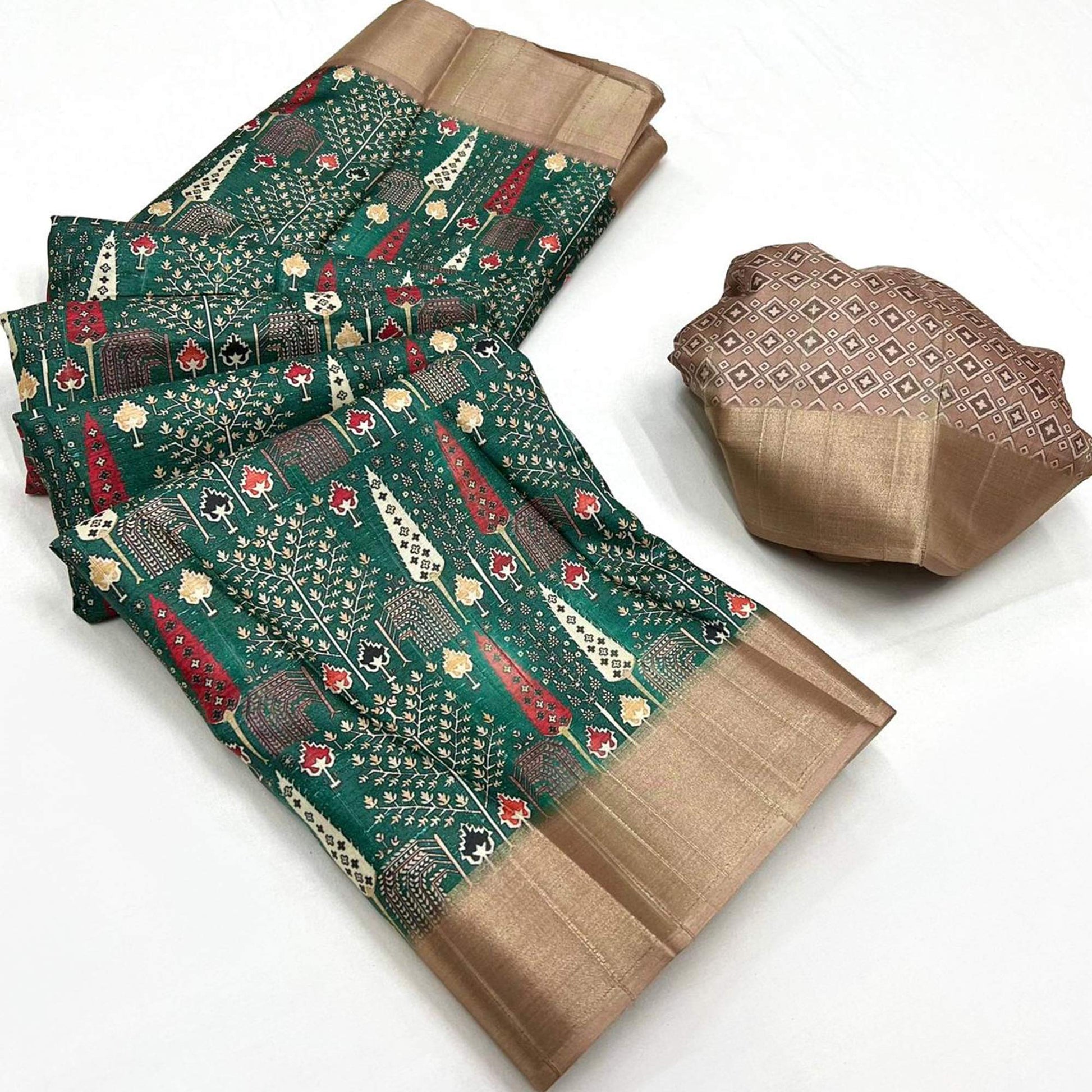green-floral-digital-printed-tussar-silk-saree-3