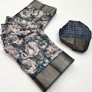 grey-floral-digital-printed-with-woven-border-tussar-silk-saree