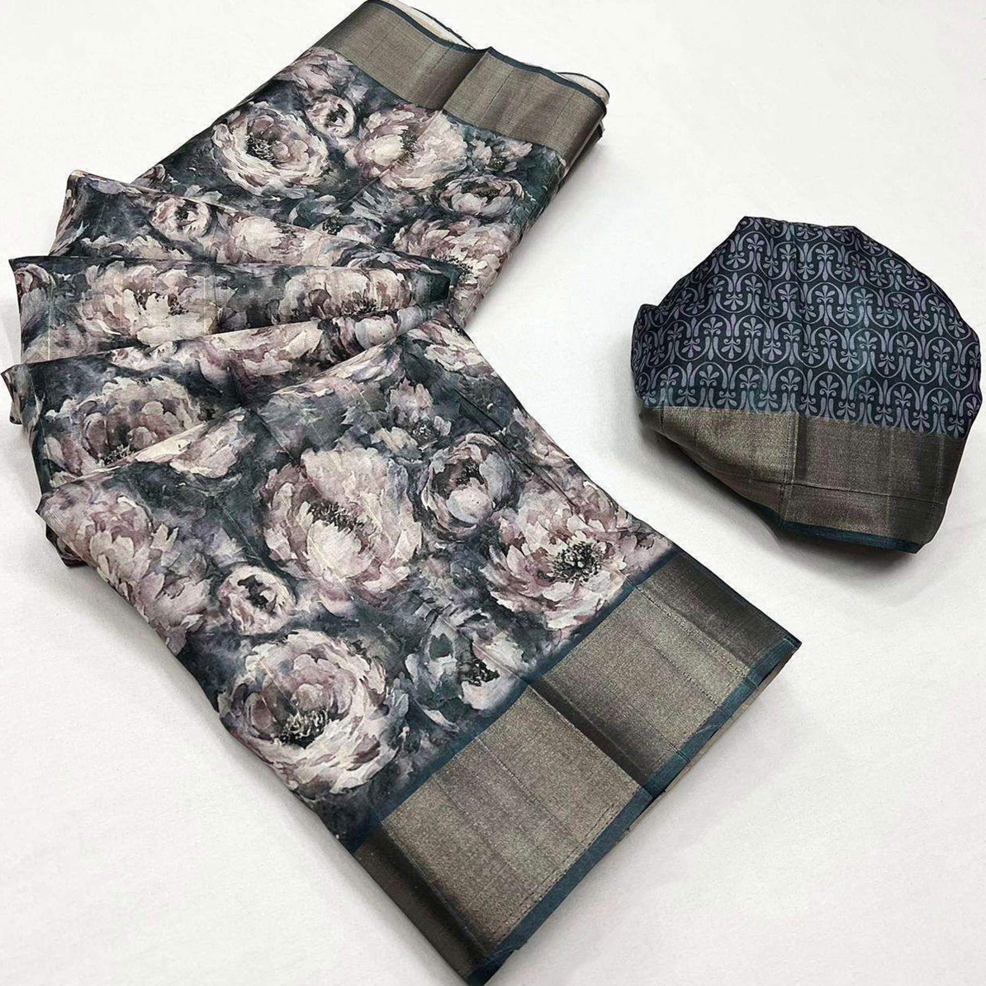 grey-floral-digital-printed-with-woven-border-tussar-silk-saree