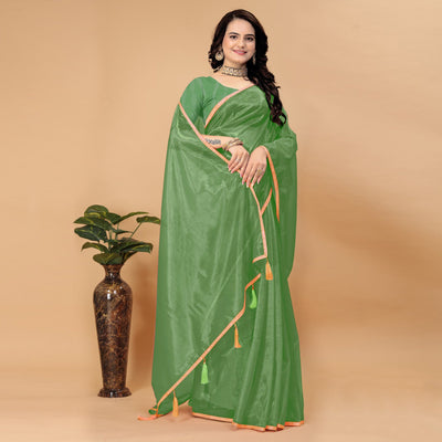 green-solid-nylon-saree-with-lace-border