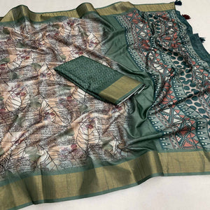 green-digital-printed-tussar-silk-saree