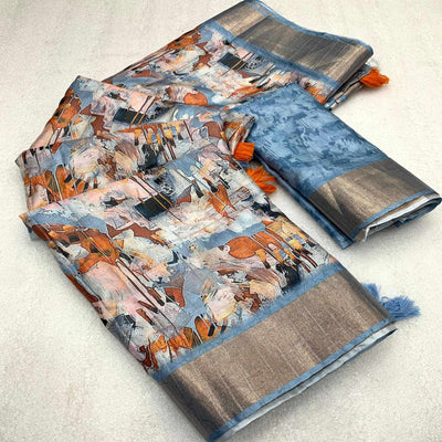 grey-digital-printed-tussar-silk-saree