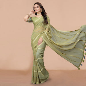 2green-zari-woven-georgette-saree-with-tassels