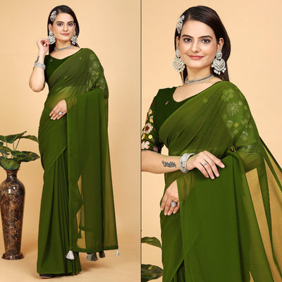 green-solid-georgette-saree-with-with-tassels