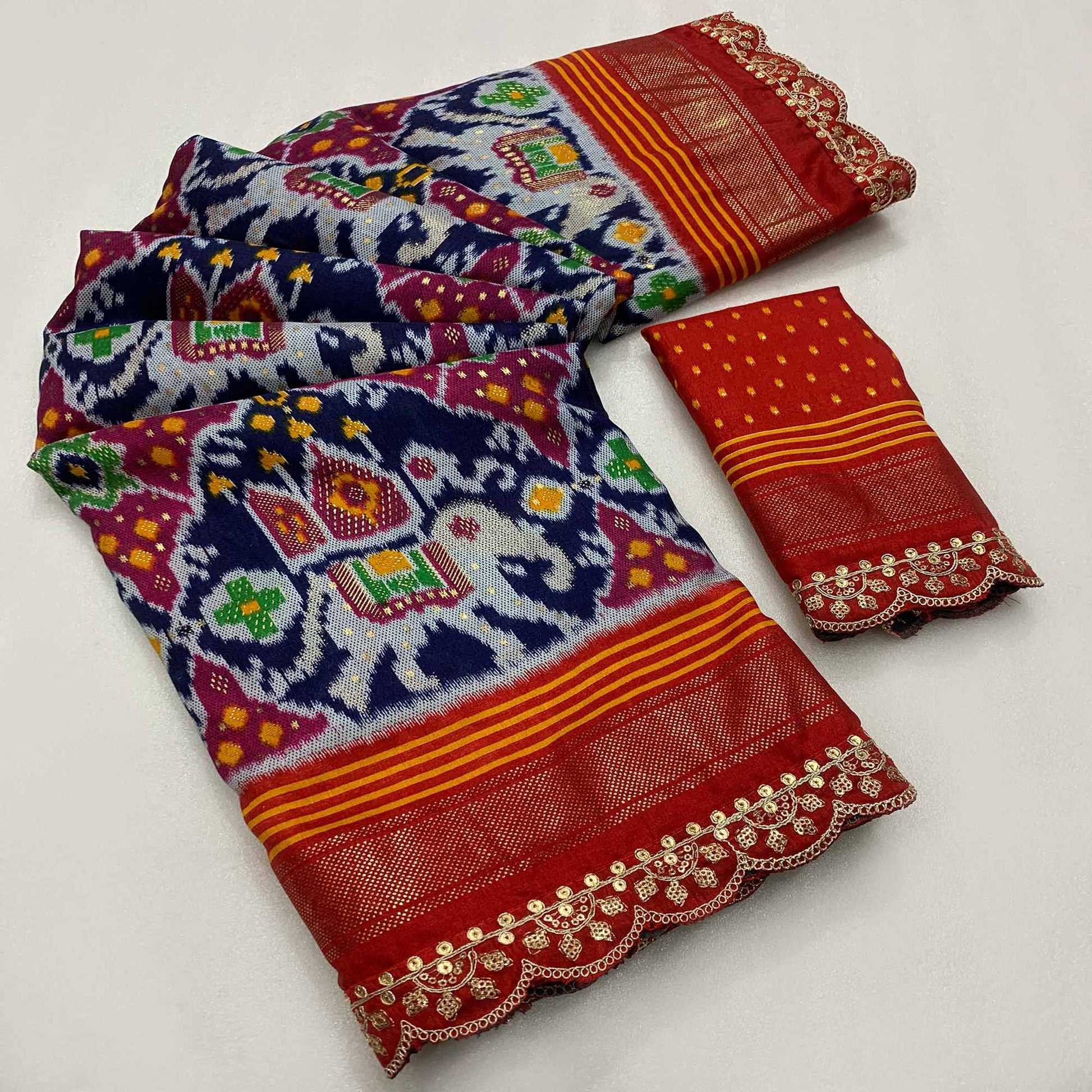 grey-red-ikkat-printed-dola-silk-saree-with-sequins-embroidery-border