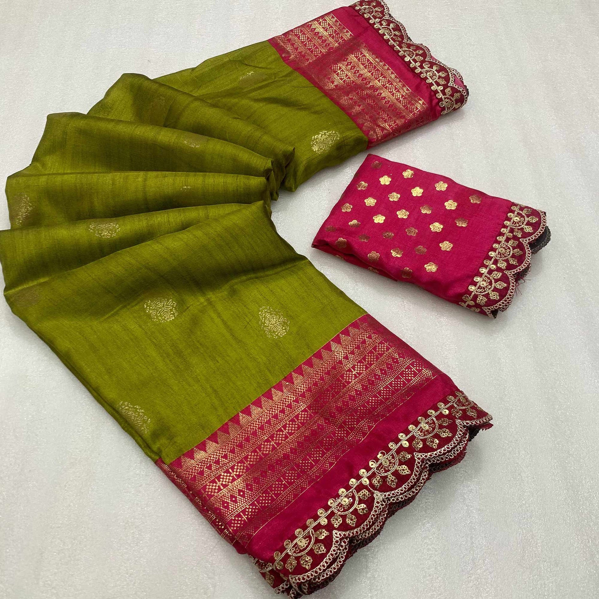 green-pink-foil-printed-dola-silk-saree-with-sequins-embroidered-border