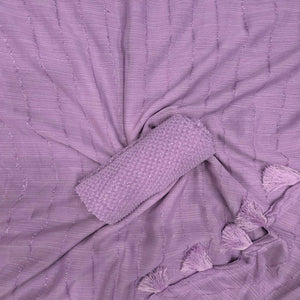 Lavender Woven Chiffon Saree with Tassels