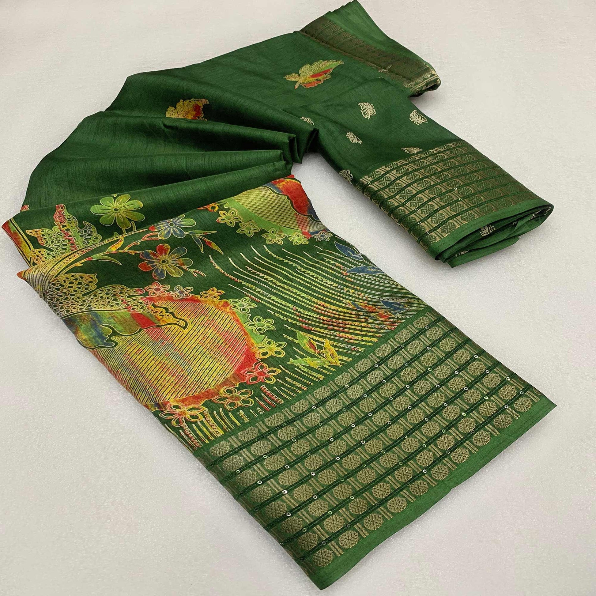 green-printed-dola-silk-saree-with-sequins-border